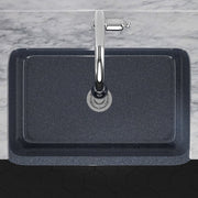 30" Smyrna Smooth Polished Blue Gray Granite Single-Bowl Farmhouse Sink