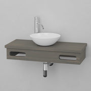 30" Thaxton Teak Wall-Mount Vessel Vanity with Double Towel Bars - Gray Wash
