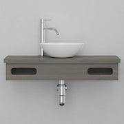 30" Thaxton Teak Wall-Mount Vessel Vanity with Double Towel Bars - Gray Wash