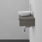 30" Thaxton Teak Wall-Mount Vessel Vanity with Double Towel Bars - Gray Wash