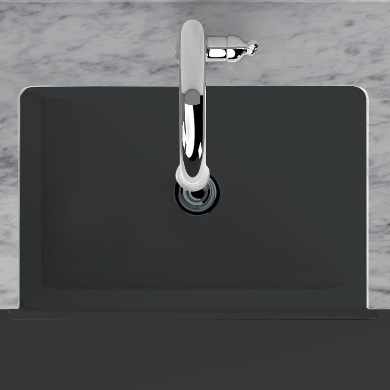 30" Uberto Handcrafted Fireclay Single-Bowl Fluted Apron Farmhouse Sink - Glossy Black