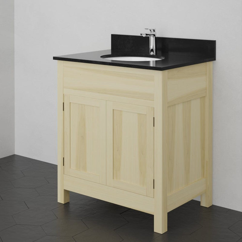Magnus 156777 30" Unpainted Shaker Style Poplar Wood Vanity for Undermount Sink - 34" Height