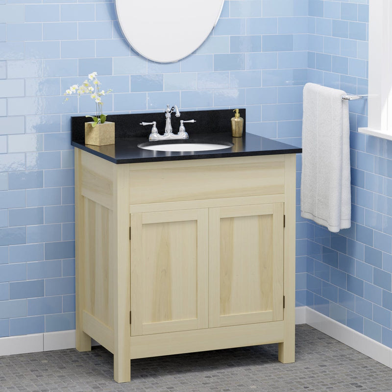 Magnus 156777 30" Unpainted Shaker Style Poplar Wood Vanity for Undermount Sink - 34" Height