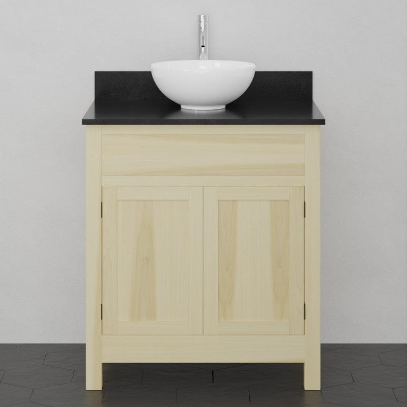 Magnus 156781 30" Unpainted Shaker Style Poplar Wood Vanity for Vessel Sink - 34" Height
