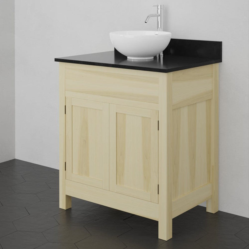 Magnus 156781 30" Unpainted Shaker Style Poplar Wood Vanity for Vessel Sink - 34" Height