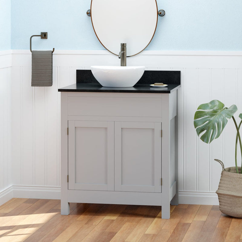 Magnus 156781 30" Unpainted Shaker Style Poplar Wood Vanity for Vessel Sink - 34" Height