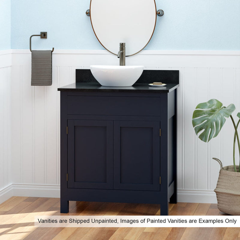 Magnus 156781 30" Unpainted Shaker Style Poplar Wood Vanity for Vessel Sink - 34" Height
