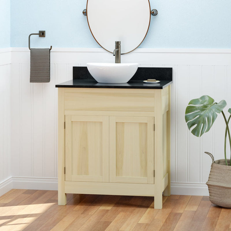 Magnus 156781 30" Unpainted Shaker Style Poplar Wood Vanity for Vessel Sink - 34" Height