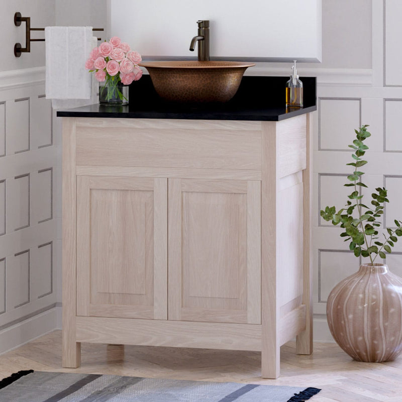 Magnus 148501 30" Vippis Unfinished Red Oak Raised Panel Vanity for Vessel  Sink - 34" Height