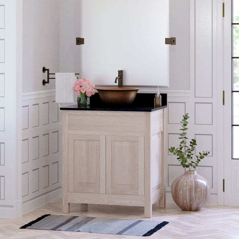 Magnus 148501 30" Vippis Unfinished Red Oak Raised Panel Vanity for Vessel  Sink - 34" Height