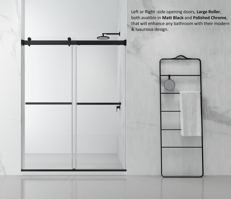 Vinnova 301048-BP-MB Spezia Double Sliding Frameless Shower Door