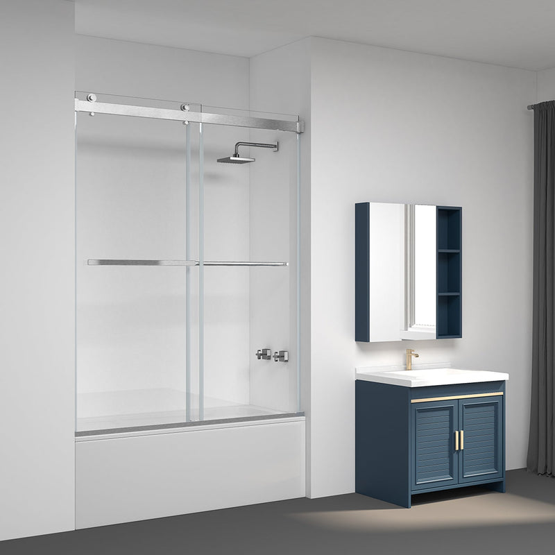 Vinnova 301160-BP-MB Spezia Double Sliding Frameless Tub Door- 60" W x 58" H