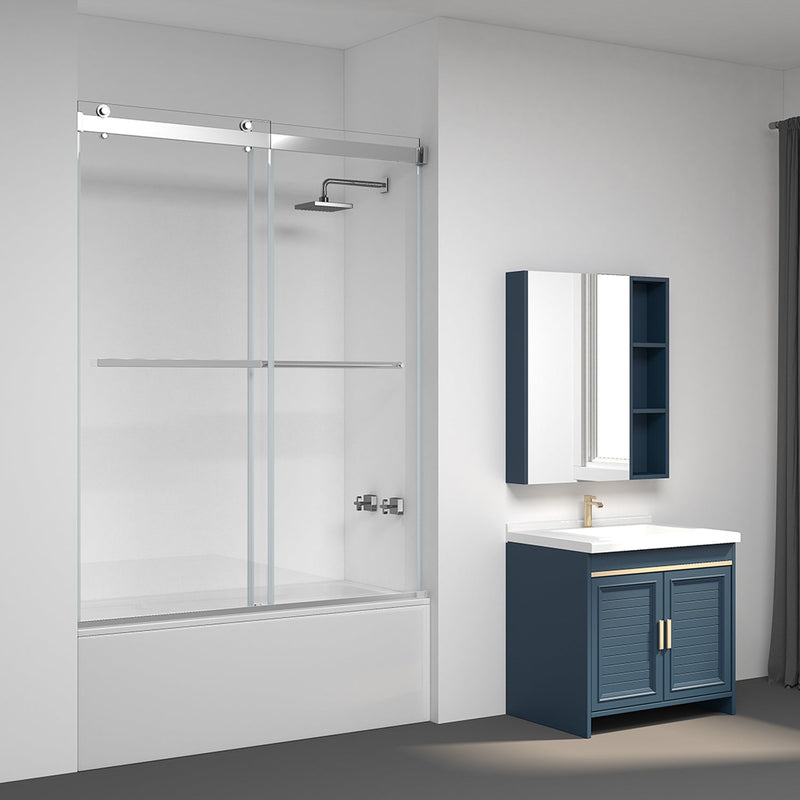 Vinnova 301160-BP-MB Spezia Double Sliding Frameless Tub Door- 60" W x 58" H