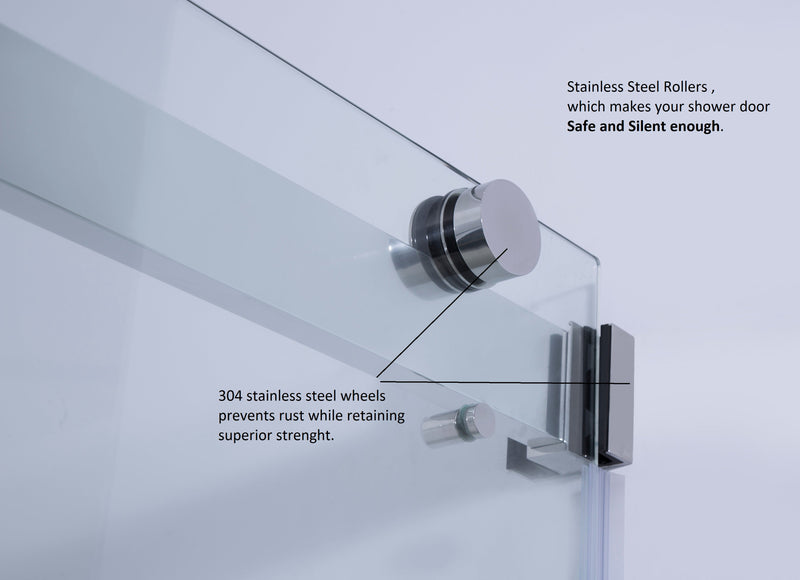 Vinnova 301048-BP-MB Spezia Double Sliding Frameless Shower Door