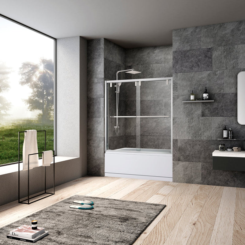 Vinnova 307160-BP-PC Brescia 60" W x 58" H Double Sliding Framed Tub Door