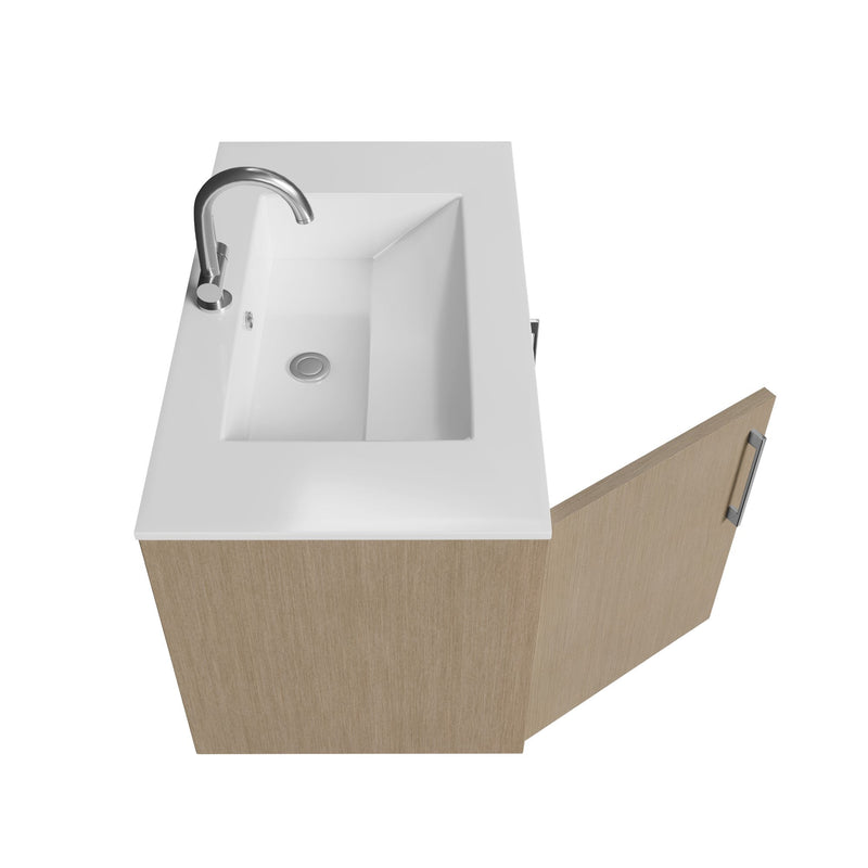 Cutler FV BK FLAVIA30 Bekka 30" Wall Mount Single Sink Cultured Marble Top Modern Bathroom Vanity - Flavia
