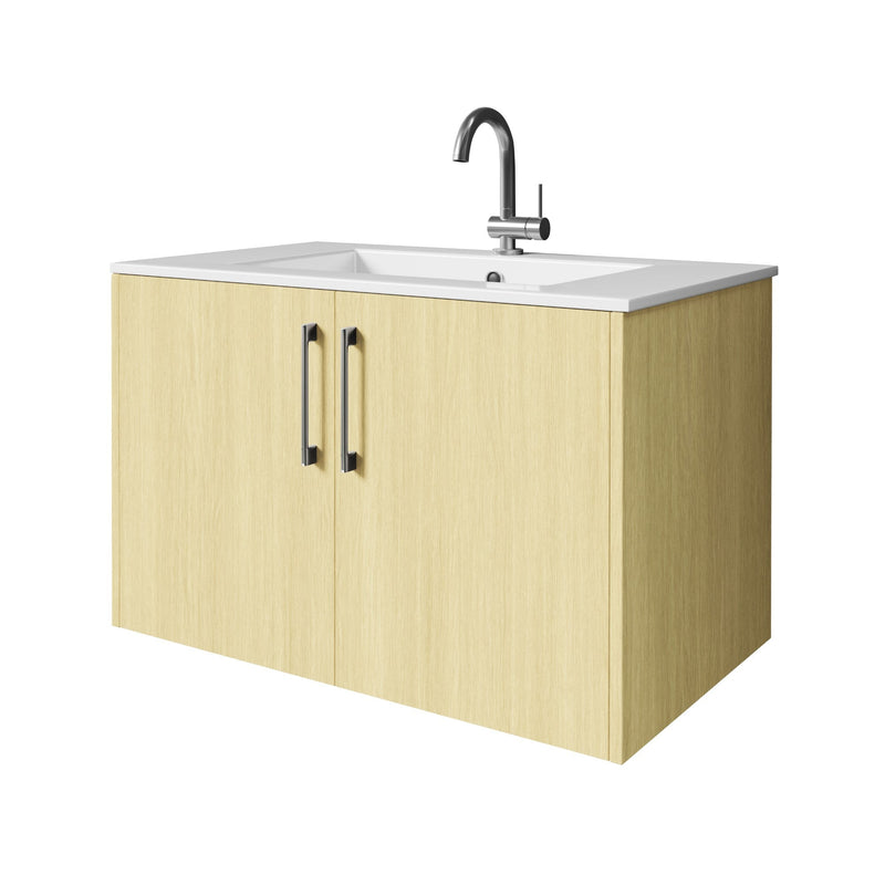 Cutler FV BK LAGO30 Bekka 30" Wall Mount Single Sink Cultured Marble Top Modern Bathroom Vanity - Lago