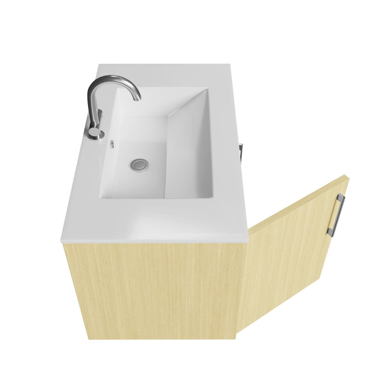 Cutler FV BK LAGO30 Bekka 30" Wall Mount Single Sink Cultured Marble Top Modern Bathroom Vanity - Lago