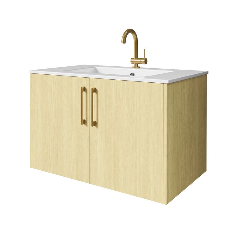 Cutler FV BK LAGO30 Bekka 30" Wall Mount Single Sink Cultured Marble Top Modern Bathroom Vanity - Lago