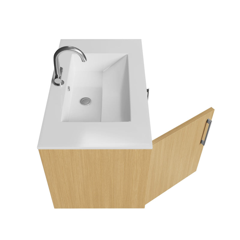 Cutler FV BK NATURA30 Bekka 30" Wall Mount Single Sink Cultured Marble Top Modern Bathroom Vanity - Natura