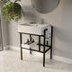 31" Vapanala Vitreous China Console Bathroom Sink with Black Powdercoat Steel Stand