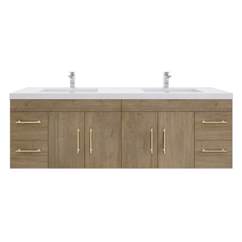 Moreno Bath ELSA72DWH Elsa 72" Floating Bathroom Vanity With Reinforced Acrylic Double Sink Top
