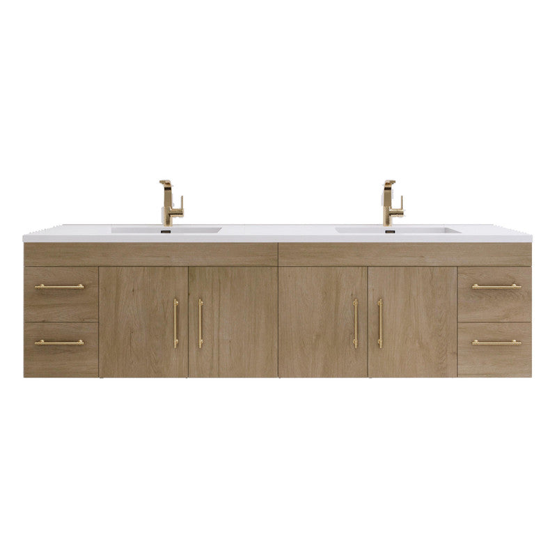 Moreno Bath ELSA84DWH Elsa 84" Floating Bathroom Vanity With Reinforced Acrylic Double Sink Top