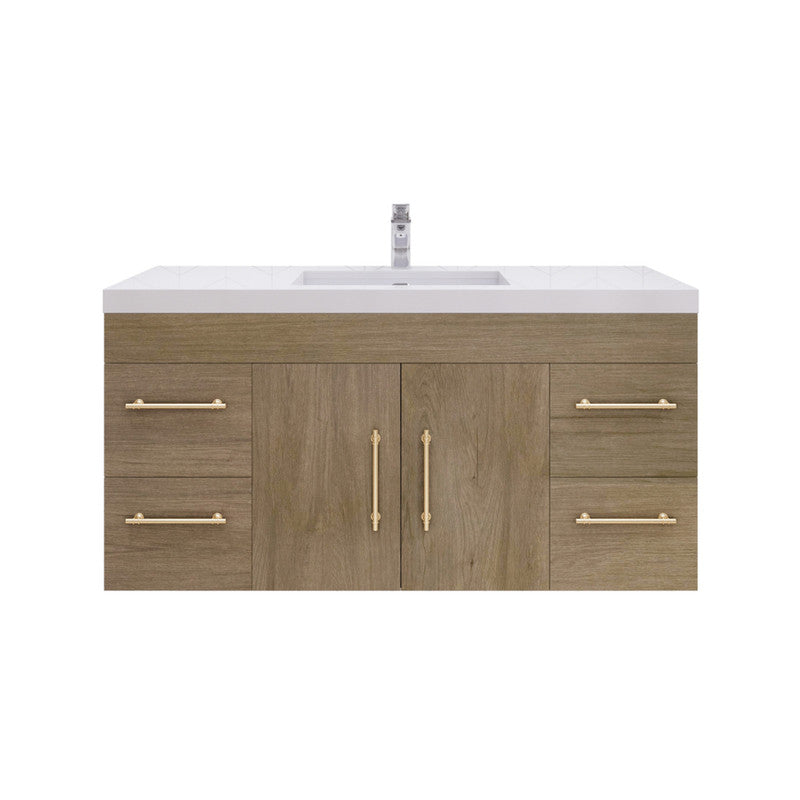 Moreno Bath ELSA48WH Elsa 48" Floating Bathroom Vanity With Reinforced Acrylic Single Sink Top