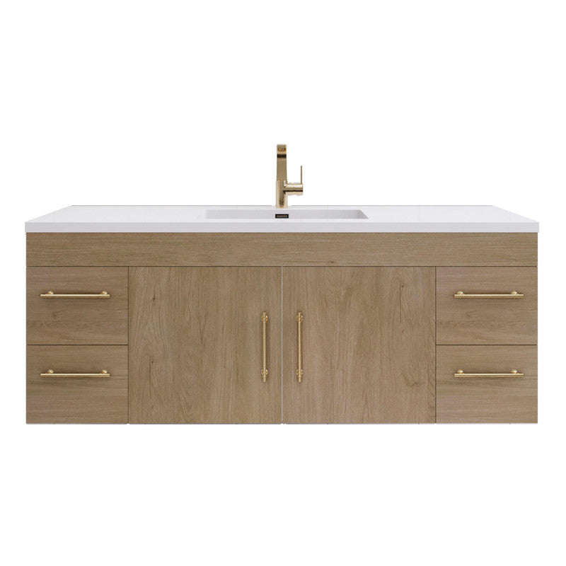 Moreno Bath ELSA60SWH Elsa 60" Floating Bathroom Vanity With Reinforced Acrylic Single Sink Top