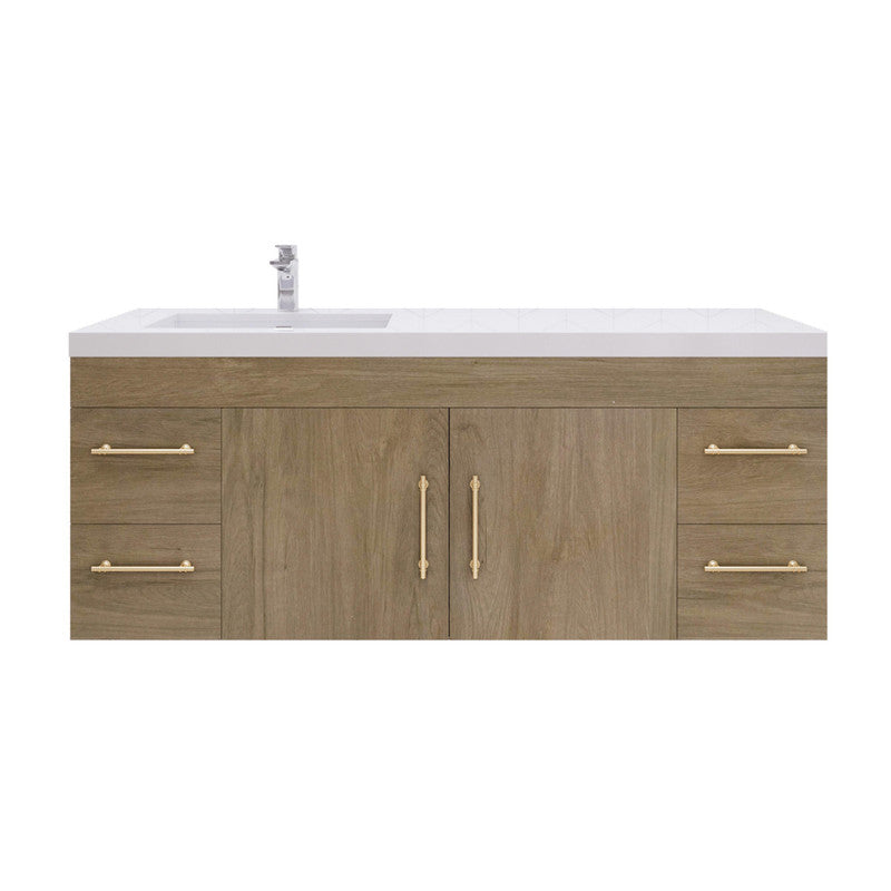 Moreno Bath ELSA60SLWH Elsa 60" Floating Bathroom Vanity with Reinforced Acrylic Single Sink Top (Left Side)