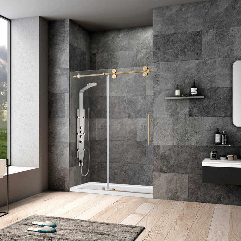Vinnova 312052-SS-BN Villena Single Sliding Frameless Shower Door
