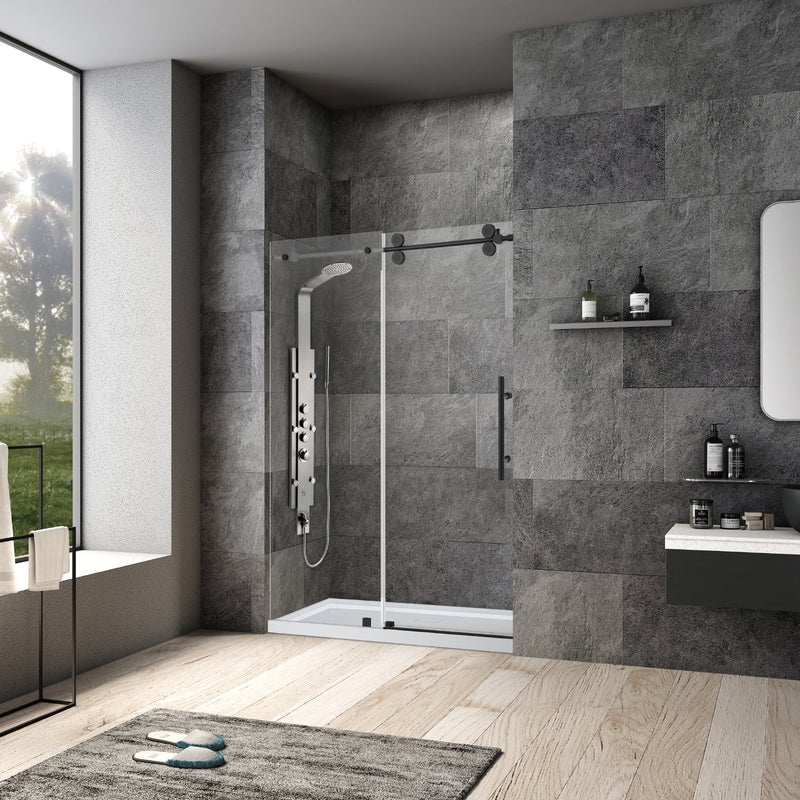 Vinnova 312052-SS-BN Villena Single Sliding Frameless Shower Door