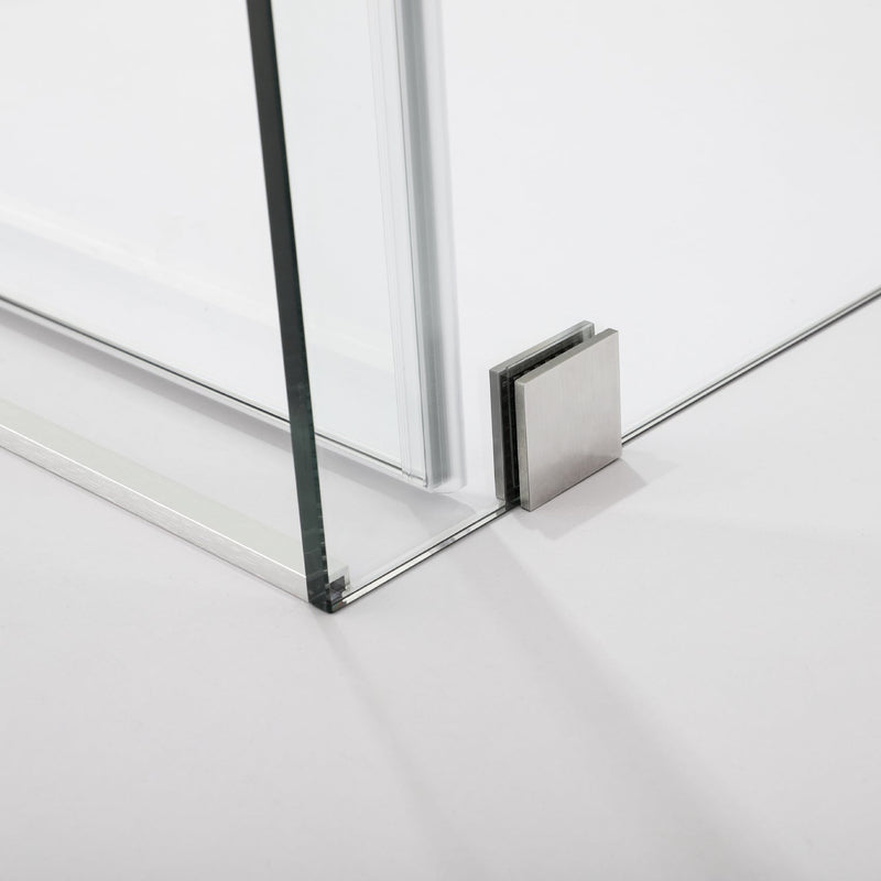 Vinnova 312052+36P-BN Villena 52" W x 78" H Rectangle Single Sliding Frameless Shower Enclosure in Brushed Nickel