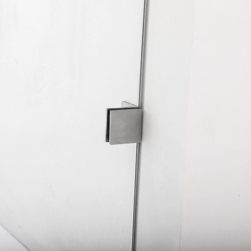Vinnova 312052+36P-BN Villena 52" W x 78" H Rectangle Single Sliding Frameless Shower Enclosure in Brushed Nickel