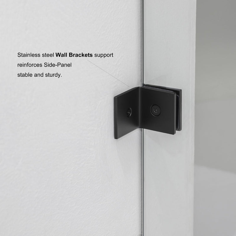 Vinnova 312052+36P-MB Villena 52" W x 78" H Rectangle Single Sliding Frameless Shower Enclosure in Matte Black - view 12
