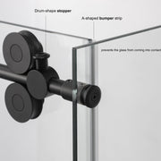 Vinnova 312052+36P-MB Villena 52" W x 78" H Rectangle Single Sliding Frameless Shower Enclosure in Matte Black - view 13