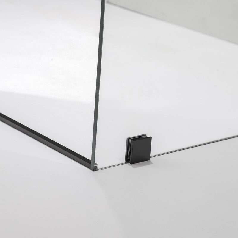 Vinnova 312052+36P-MB Villena 52" W x 78" H Rectangle Single Sliding Frameless Shower Enclosure in Matte Black - view 5