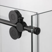 Vinnova 312052+36P-MB Villena 52" W x 78" H Rectangle Single Sliding Frameless Shower Enclosure in Matte Black - view 7