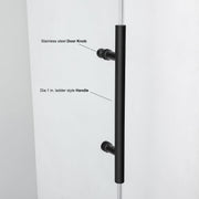 Vinnova 312052+36P-MB Villena 52" W x 78" H Rectangle Single Sliding Frameless Shower Enclosure in Matte Black - view 10