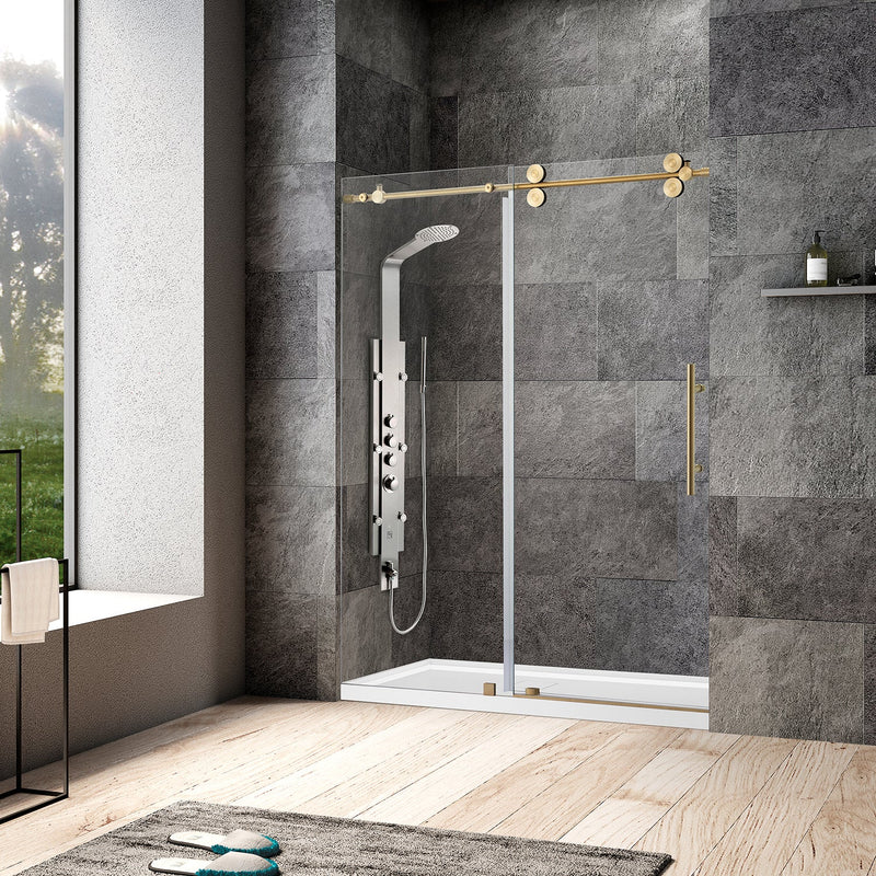 Vinnova 312052-SS-BN Villena Single Sliding Frameless Shower Door