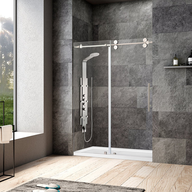 Vinnova 312052-SS-BN Villena Single Sliding Frameless Shower Door