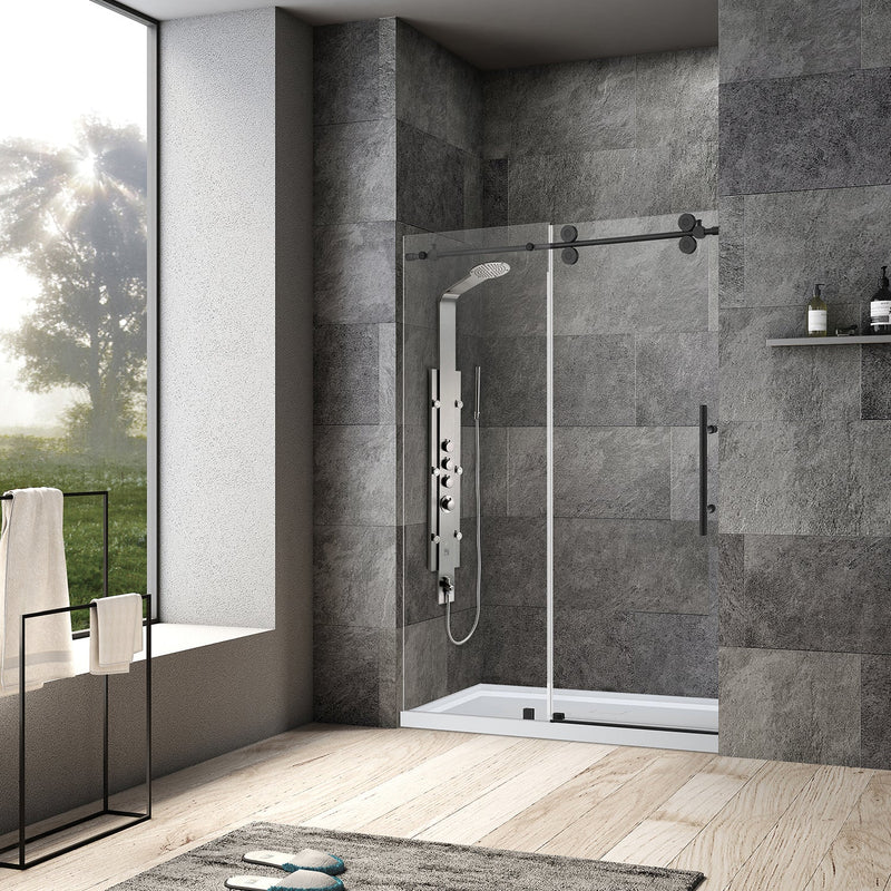 Vinnova 312052-SS-BN Villena Single Sliding Frameless Shower Door