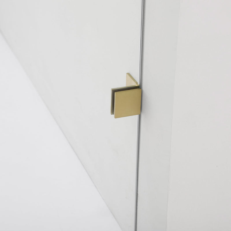 Vinnova 312060+36P-BG Villena 60" W x 78" H Rectangle Single Sliding Frameless Shower Enclosure in Brushed Gold