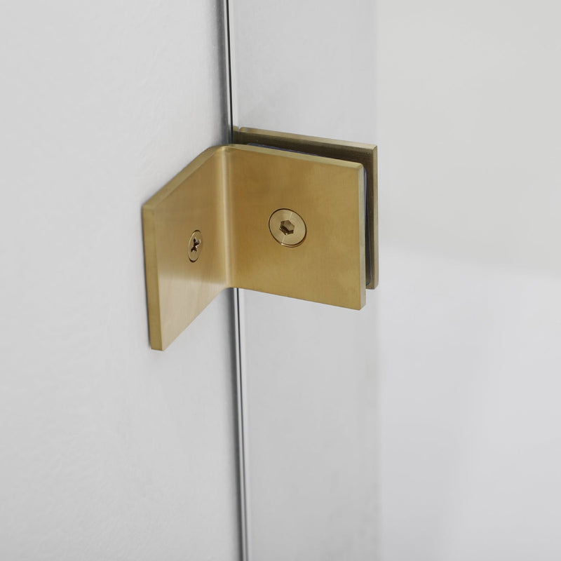 Vinnova 312060+36P-BG Villena 60" W x 78" H Rectangle Single Sliding Frameless Shower Enclosure in Brushed Gold