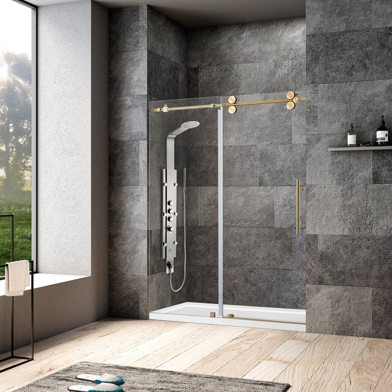 Vinnova 312052-SS-BN Villena Single Sliding Frameless Shower Door