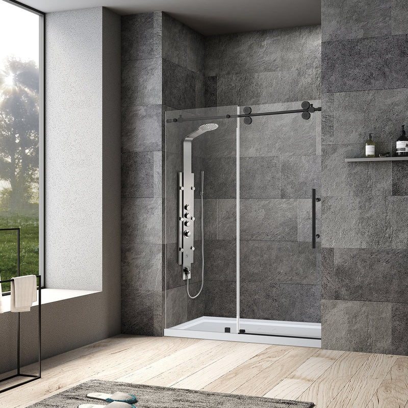Vinnova 312052-SS-BN Villena Single Sliding Frameless Shower Door