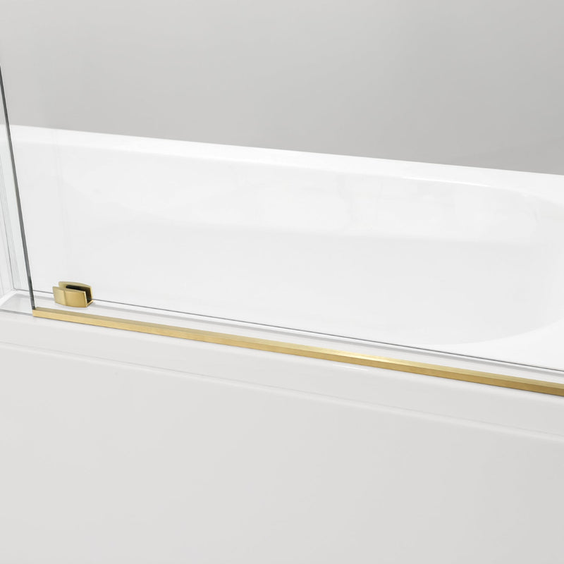 Vinnova 312160-SS-BG Villena Single Sliding Frameless Tub Door in Brushed Gold - 60" W x 58" H