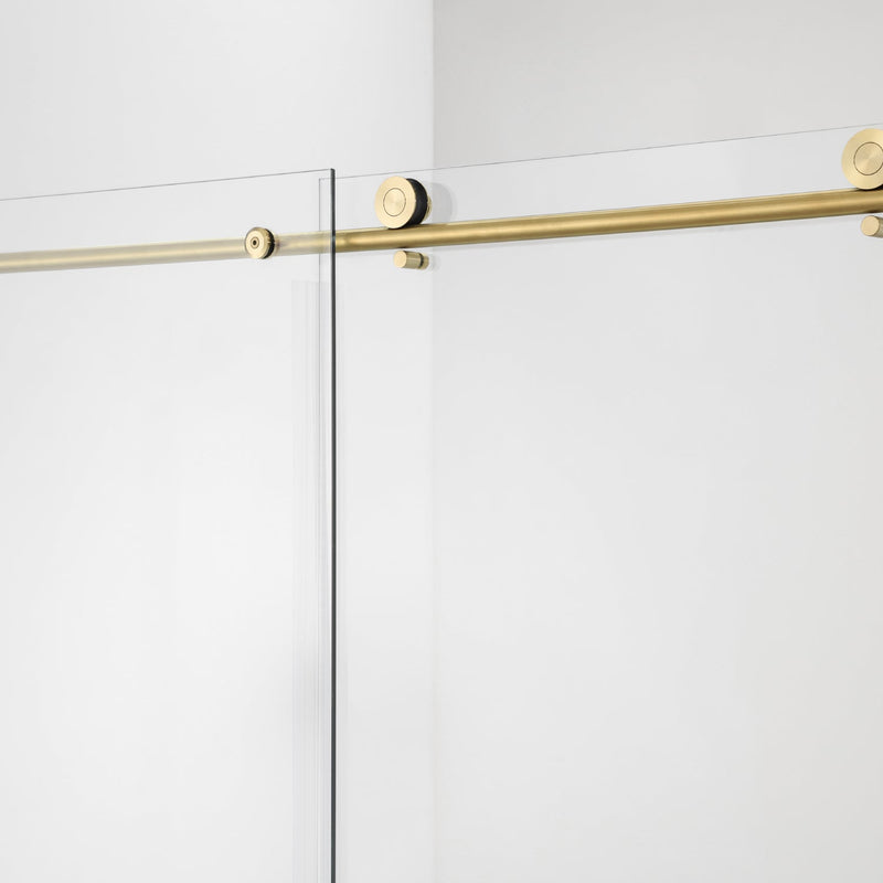 Vinnova 312160-SS-BG Villena Single Sliding Frameless Tub Door in Brushed Gold - 60" W x 58" H