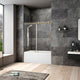 Vinnova 312160-SS-BG Villena Single Sliding Frameless Tub Door in Brushed Gold
