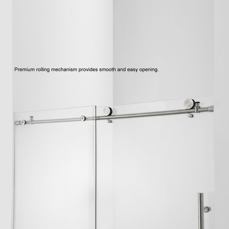 Vinnova 312160-SS-BG Villena Single Sliding Frameless Tub Door in Brushed Gold - 60" W x 58" H